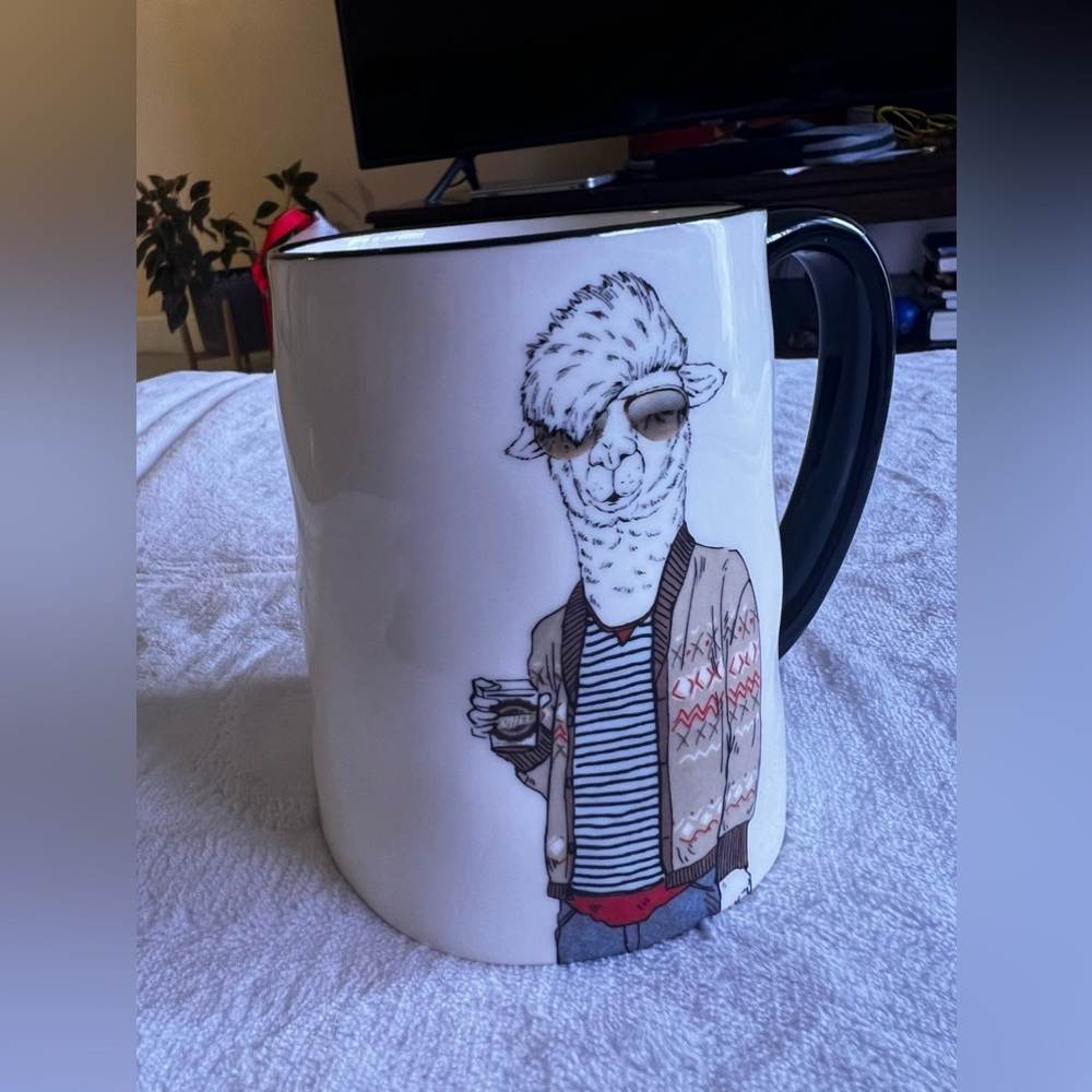 Llama Coffee Cup Signature Housewares Oversized Mug Llama Sweater Stoneware
